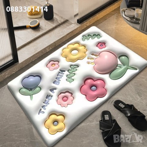 Постелка за баня 3D Бързо съхнеща, снимка 1 - Декорация за дома - 44388509
