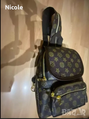 Кожена чанта тип раница в кафяв цвят