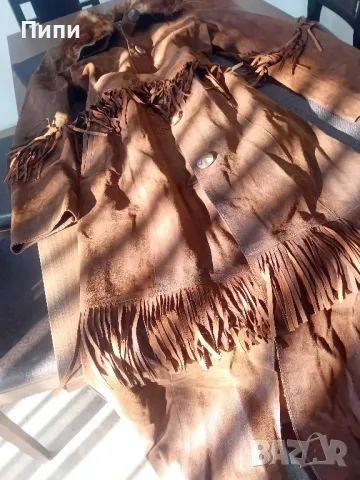 Ново дълго до глезена от естествена мокра кожа 