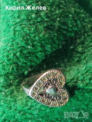 СКЪПОЦЕННА СЪРЦЕВИДНА СРЕБЪРНА ОБЕЦА СРЕБРО 925 с ФАСЕТИРАНИ ЮВЕЛИРНО ЦИРКОНИ 48633, снимка 12 - Обеци - 49522602