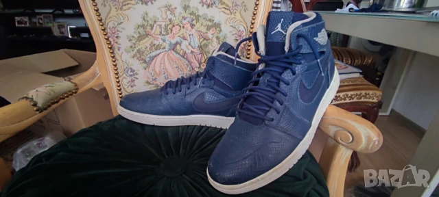 оригинални Nike Air Jordan 1 High Nouveau 'Navy Snake', снимка 4 - Маратонки - 50783257