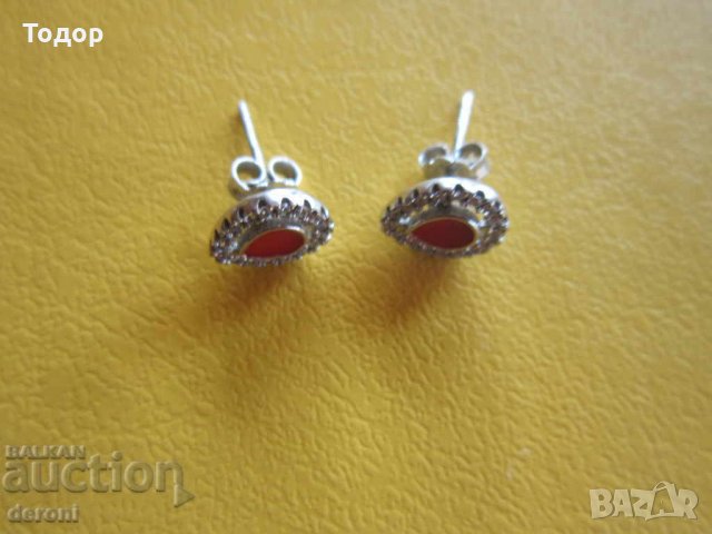 Уникални сребърни обеци обици емайл и камъни сребро 925, снимка 4 - Колекции - 34540890
