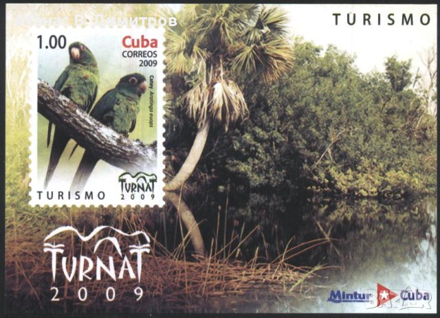 Чист блок Туризъм Фауна Птици Папагали 2009 от Куба