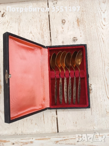 Стари неползвани много запазени руски лъжички в кутия 10 бр, снимка 2 - Антикварни и старинни предмети - 51789487