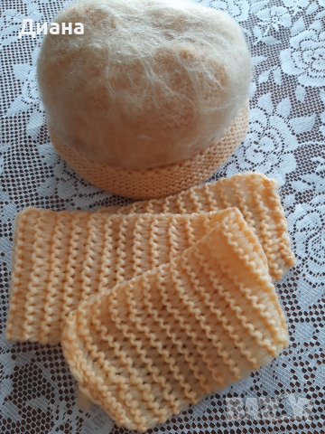 Дамски зимни плетени шапки с шал, снимка 3 - Шапки - 44734309