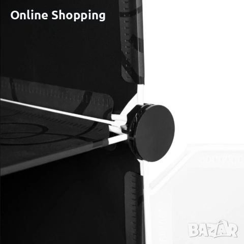 Черен модулен шкаф за обувки - функционалност и красив дизайн в едно, снимка 8 - Шкафове - 53345054