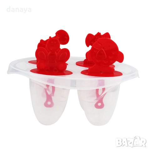 2354 Форми за сладолед на клечка животинки, 4 гнезда, снимка 5 - Форми - 33910762