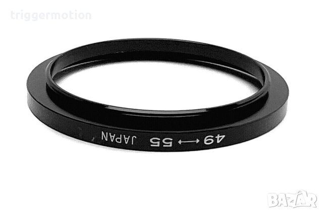 49mm - 55mm Преходник за филтър на резба Step-Up Lens Filter Adapter Ring, Произведен в Япония, снимка 2 - Обективи и филтри - 41600058