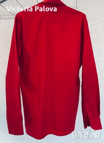 Червена риза HUGO BOSS оригинал, снимка 8 - Ризи - 41561555