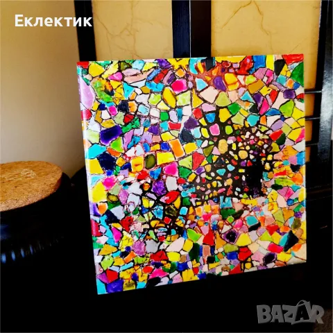 Мозайка. Акрил върху керамична плоча. Оригинал, снимка 7 - Декорация за дома - 48403763