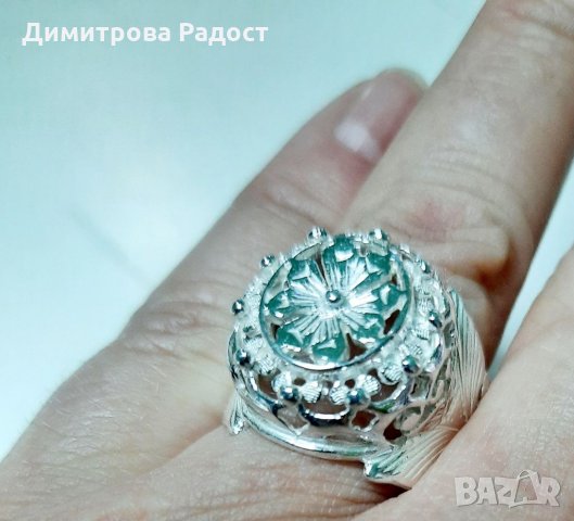 Дамски сребърен пръстен, Перла в короната!Уникат!Идеалния подарък за любим човек!, снимка 2 - Пръстени - 34711554