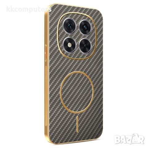 Карбонов Калъф за Xiaomi Poco X7 5G - Електропокритие, TPU, Антиотпечатък, Вграден Магнит, Вкл. Прот, снимка 2 - Калъфи, кейсове - 53538572