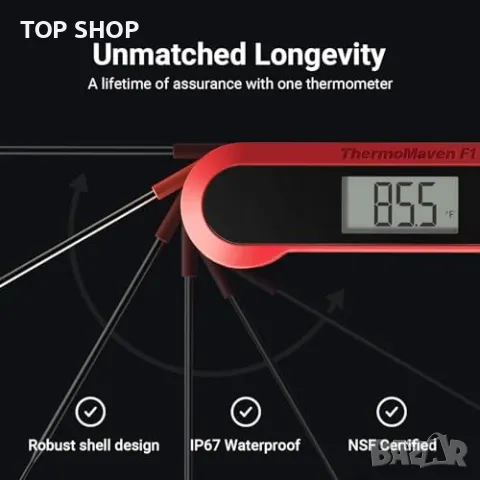 Нов Прецизен термометър за готвене месо кухня с въртяща се сонда, снимка 5 - Други стоки за дома - 49804809