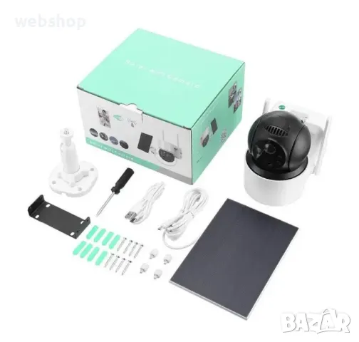 Соларна камера за наблюдение, WiFi, външна, PTZ, 8MP, IP65, ICSEE, снимка 7 - IP камери - 50308311