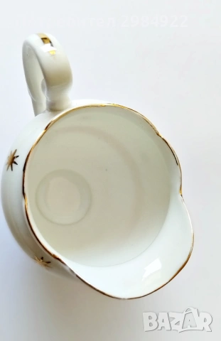 Винтидж керамичен съд от костен порцелан 22 каратово злато, снимка 4 - Антикварни и старинни предмети - 53441586