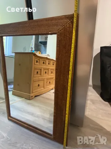 Огледало с ратан рамка, снимка 4 - Огледала - 47367941