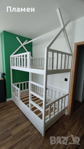 Двуетажно детско легло тип къщичка, снимка 3 - Други стоки за дома - 40436960
