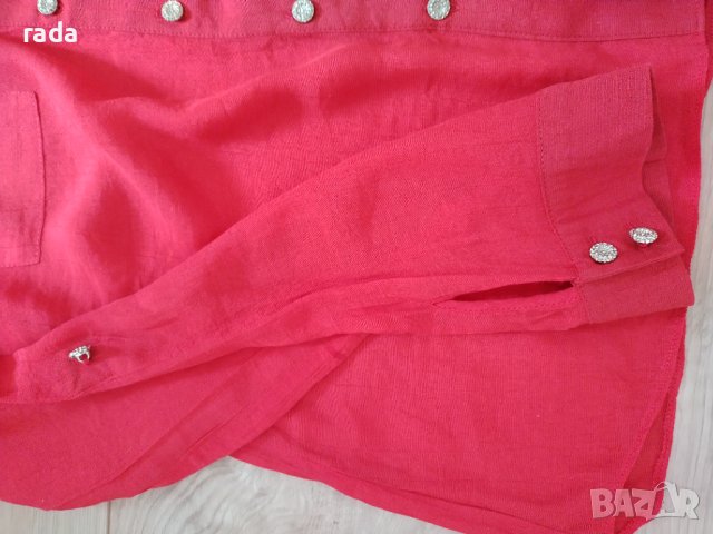 Разкошна червена риза , снимка 3 - Ризи - 41632791