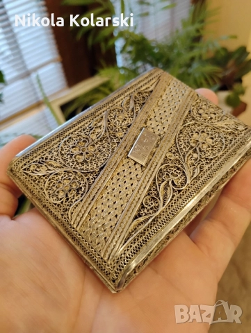 Уникална антикварна възрожденска сребърна табакера (музеен експонат) , снимка 2 - Антикварни и старинни предмети - 52283924