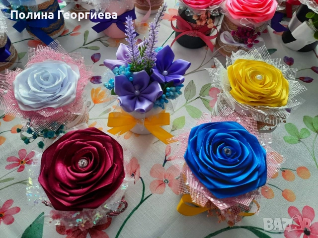 Мини подарък за 8-ми март, снимка 5 - Изкуствени цветя - 53624395