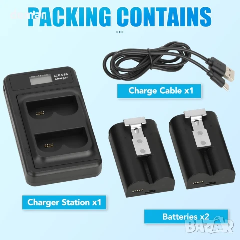 7200mAh 2 броя акумулаторни батерии за Ring и зарядно с LED дисплей, снимка 7 - Друга електроника - 50907584