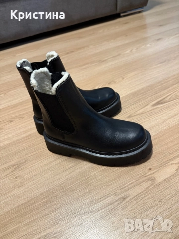 Черни зимни боти, снимка 3 - Дамски боти - 52610731