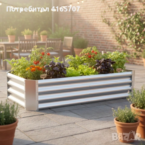 Метална поцинкована леха за зеленчуци и цветя - здрава и устойчива, снимка 4 - Саксии и кашпи - 53644960