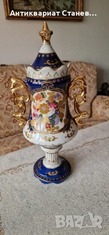 👑 Кралска китайска порцеланова ваза с капак 👑, снимка 3 - Вази - 50752146