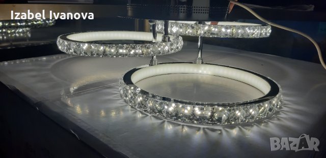 НОВО: Кристален полилей 3 х 23 W - свети от двете страни, снимка 4 - Лед осветление - 35867834