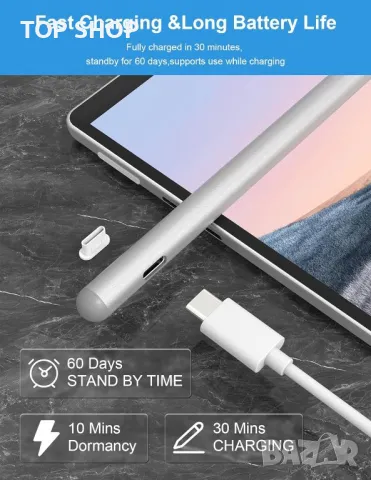 Surface Pen за Microsoft Surface Pro - с отхвърляне на дланта, презареждаема, 4096 чувствителност, снимка 5 - Друга електроника - 49420178