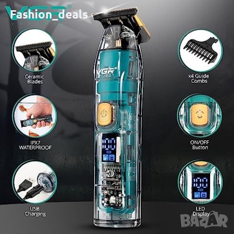 Нова Безжична самобръсначка VGR Машинка за подстригване Тример за коса брада Мъже Подарък, снимка 2 - Машинки за подстригване - 41843507