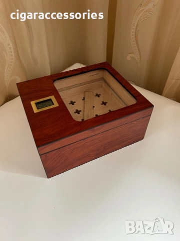 Луксозен хумидор от кедрово дърво с хигрометър – нов, 55 пури, снимка 5 - Табакери - 52416780