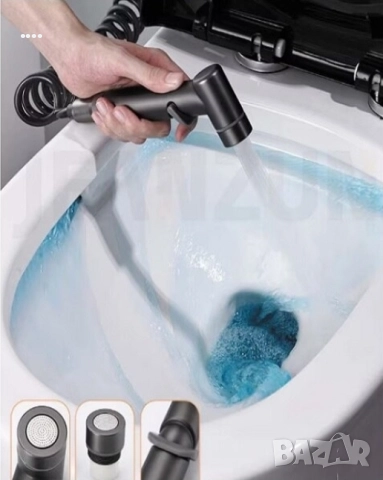 Смесител душ WC и биде coshop, двоен, с гъвкав спираловиден маркуч 1,2m, черен мат, снимка 9 - Други - 52795111