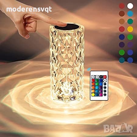 Диамантена лампа 3D ефект usb и тъч, снимка 3 - Лед осветление - 39285669