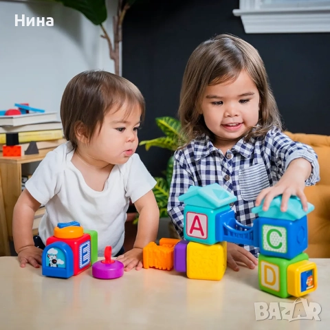 Активна играчка Baby Einstein - Кубчета, Bridge & Learn, 15 части, снимка 10 - Образователни игри - 52214322