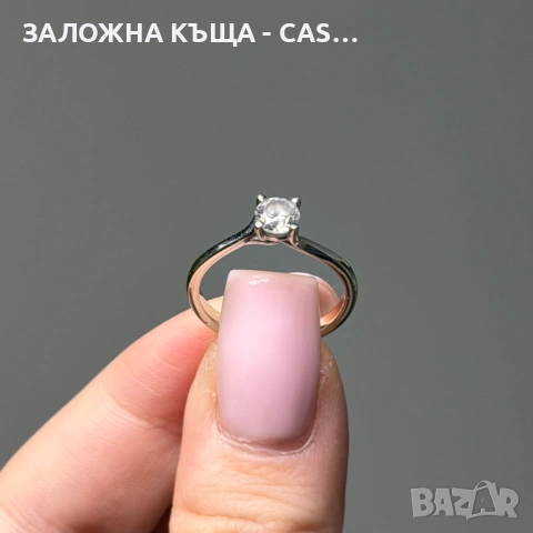 Пръстен 14к Бяло Злато С Камък | Gold | Bqlo Zlato, снимка 6 - Пръстени - 53704507