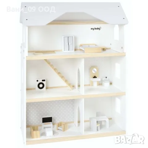 Дървена къща за кукли , снимка 3 - Кукли - 47709872