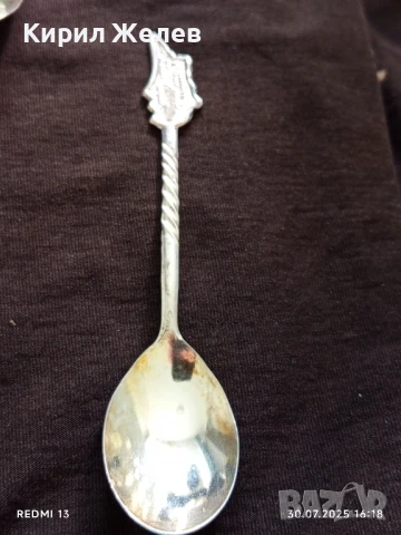 ПОСРЕБРЕНИ ПРИБОРИ ЛЪЖИЧКИ 6 броя СУВЕНИР от КИПЪР ЛАРНАКА за КОЛЕКЦИЯ 35345, снимка 2 - Други ценни предмети - 51193585
