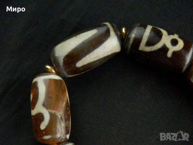 '' БЛАГОСЛОВЕНИЕ" МОЛИТВЕНА  ГРИВНА ДЗИ МЪНИСТА ТИБЕТ НЕПАЛ АХАТ , снимка 2 - Антикварни и старинни предмети - 42014569