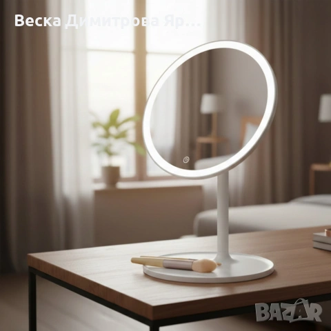 LED козметично огледало за грим Luigi Ferrero FR-801, кръг, 20 cm