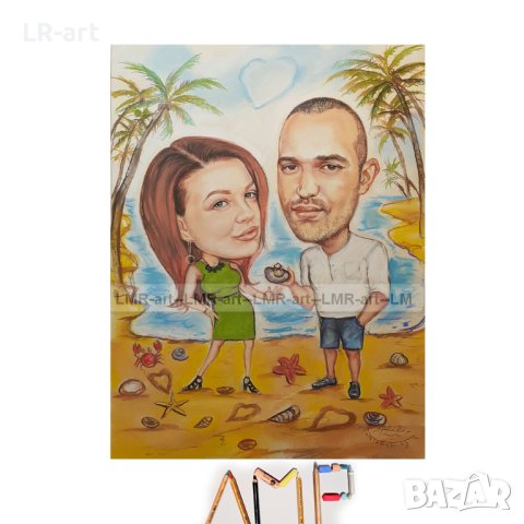  КАРИКАТУРИ, ШАРЖ с пастели и моливи, рисувани ръчно , снимка 6 - Картини - 41361382