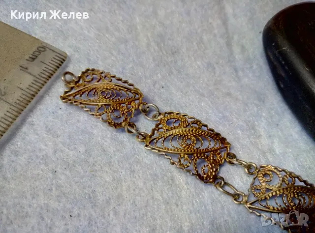 СТАРИННА ПОЗЛАТЕНА ФИЛИГРАННА СРЕБЪРНА ГРИВНА СРЕБРО 925 РЪЧНА МАЙСТОРСКА ФИНА РЕТРО ИЗРАБОТКА 47942, снимка 9 - Антикварни и старинни предмети - 48467795