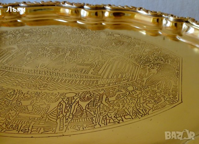 Бронзов поднос барок,картина Египет. , снимка 6 - Антикварни и старинни предмети - 35950980
