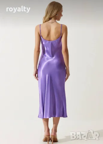 Лилава дамска рокля , снимка 2 - Рокли - 50047163