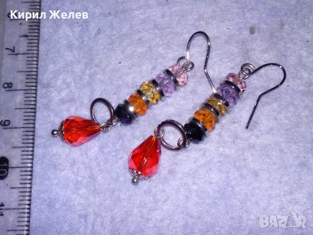 ПРЕКРАСНИ КРИСТАЛНИ РАЗНОЦВЕТНИ МОДНИ АРТ ОБЕЦИ 25236, снимка 6 - Обеци - 41396493