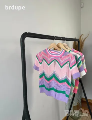 Плетен, цветен пуловер, нов, снимка 2 - Блузи с дълъг ръкав и пуловери - 47996411