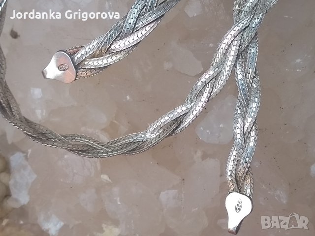Сребърни колие и гривна - Италия 925, снимка 2 - Колиета, медальони, синджири - 40607162