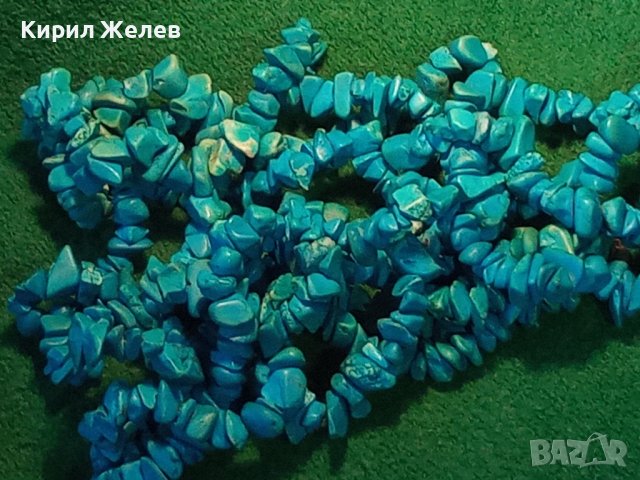 ТЮРКОАЗЕНО МЪНИСТЕНО СКЪПОЦЕННО АРТ ХЕНД МЕЙД КОЛИЕ 22804, снимка 3 - Колиета, медальони, синджири - 33423042