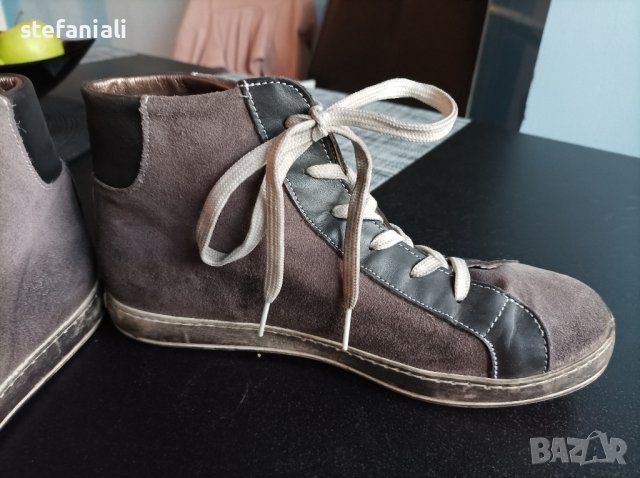 Сиви боти естествена кожа, снимка 6 - Дамски боти - 38357329