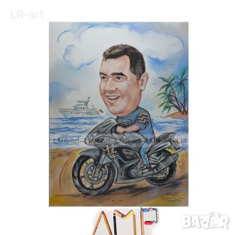  КАРИКАТУРИ, ШАРЖ с пастели и моливи, рисувани ръчно , снимка 17 - Картини - 41361382